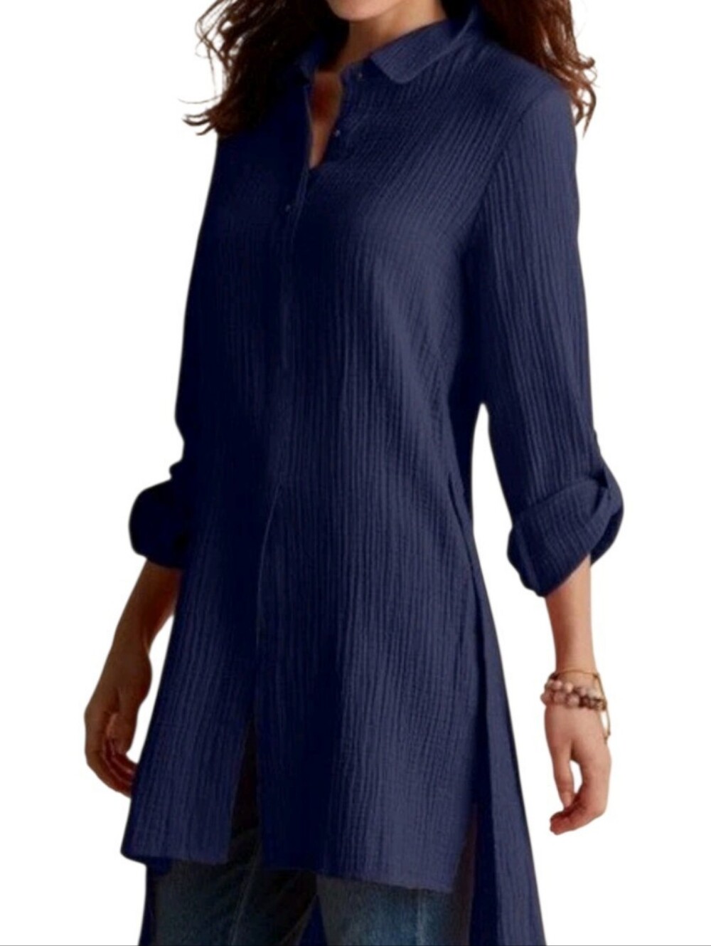 Soft Surroundings Saba Tunic In Nautical Navy Size Large
